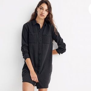 Madewell Black denim shirt dress